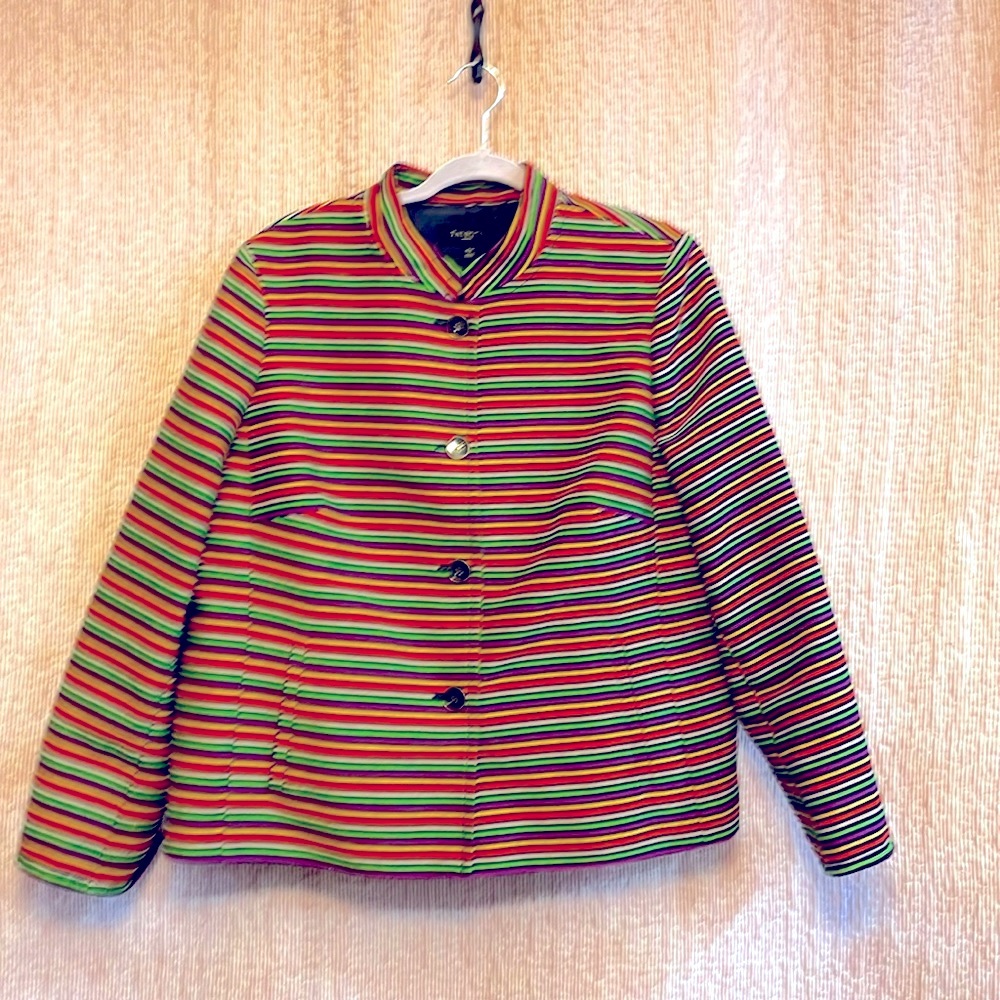 Sz 16W Talbots classic striped jacket that will match nearly anything!